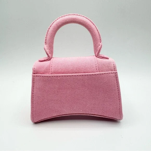 Balenciaga Pink Mini Denim Hourglass Top Handle Crossbody Bag - Picture 8 of 15